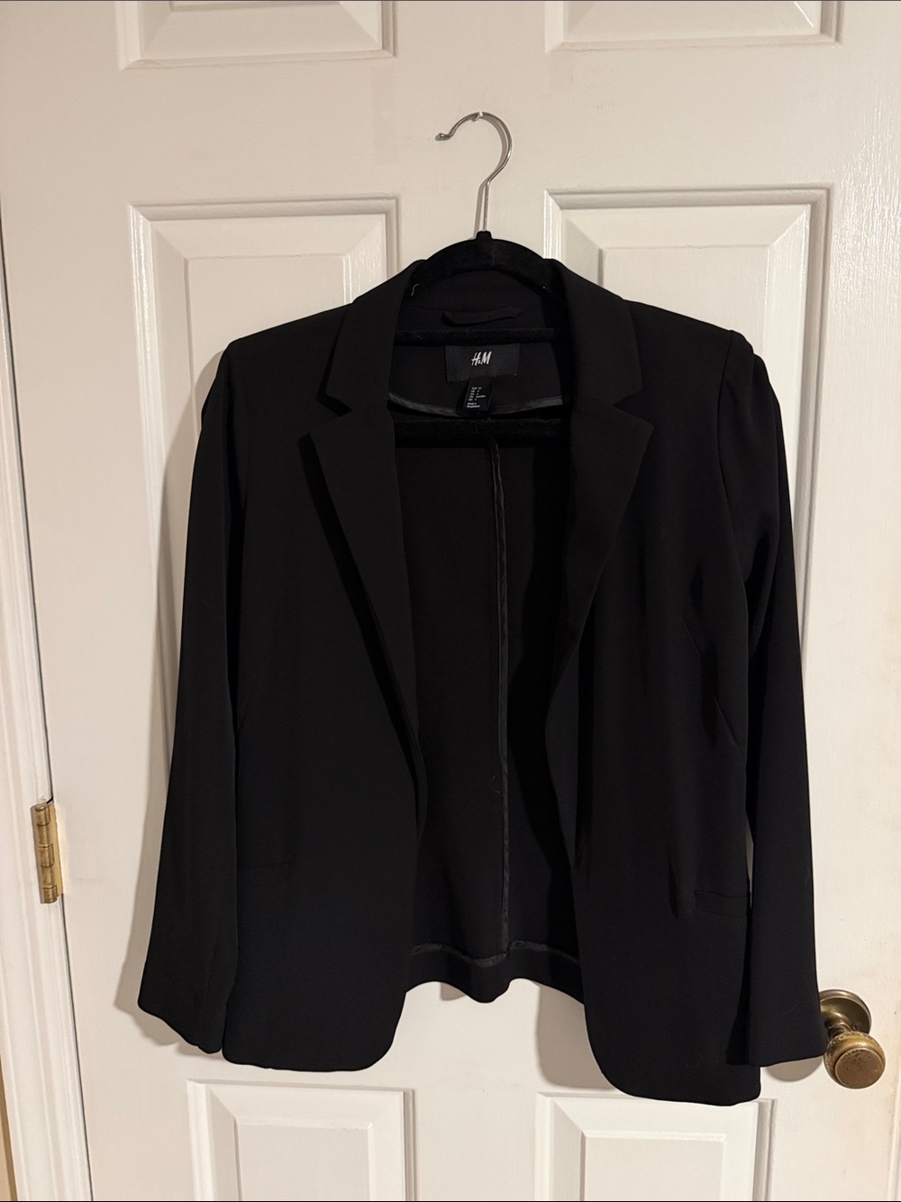 H&M Black Open-Front Tailored Blazer